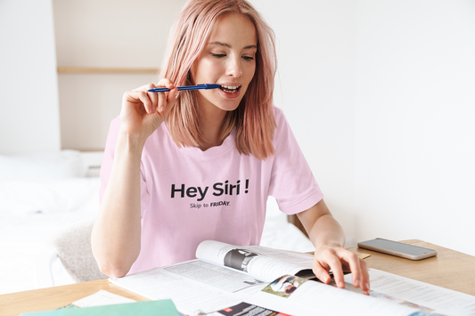 "Hey Siri, Skip to Friday" Graphic T-Shirt Female