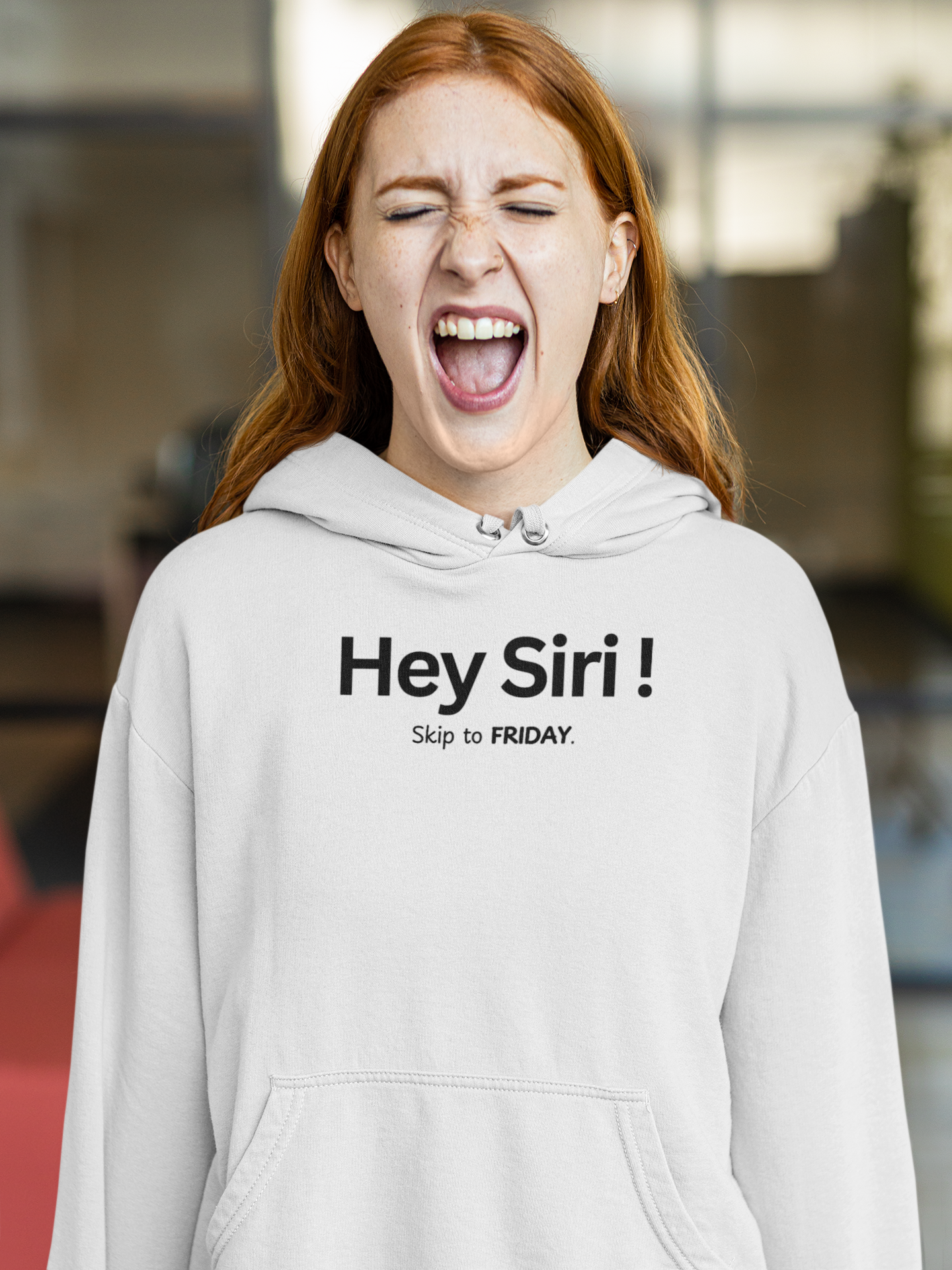 "Hey Siri, Skip to Friday" Pullover Hoodie