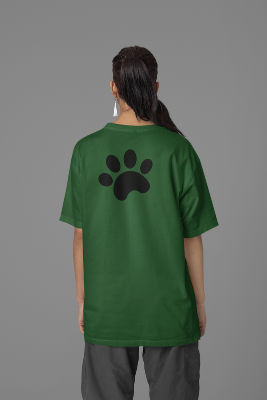 Oversized “Be Pawsitive” T-Shirt – Comfort with a Canine Twist